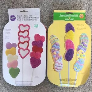 ❄Set of NWT Wilton Silicone Baking Molds Valentine’s Easter